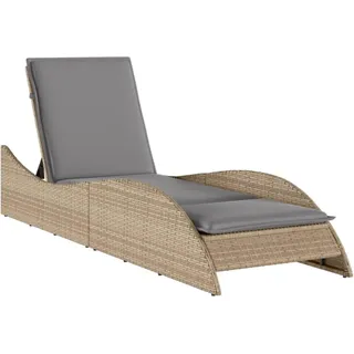 vidaXL Sonnenliege 100 x 205 x 73 cm Beige