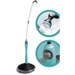 G.F. GF Garden, Solardusche Sunny Style, Gartendusche, Swimmingpool, für den Außenbereich, ideal auch für Urlaub und Camping, mit Mischer für warmes und kaltes Wasser, Farbe Hellblau