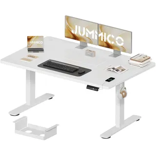 JUMMICO Höhenverstellbarer Schreibtisch 140×70 cm Weiß