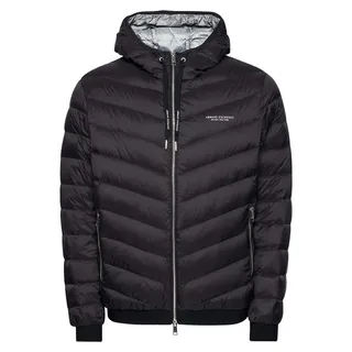 Armani Exchange Gewebte Daunenjacke mit Kapuze, Schwarz S - Schwarz