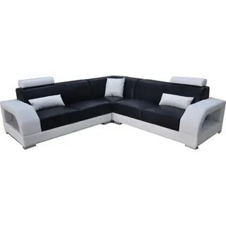XXL Ecksofa + USB,Leder Wohnlandschaft Garnitur Design Modern Sofa L-Form G8001B