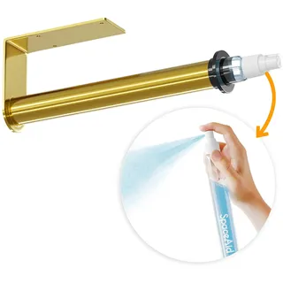 SpaceAid SprayNeat Papierhandtuchhalter mit Sprühflasche, Unterschrank, Papierhandtuchhalter mit Sprüher in der Mitte, hängende Wandhalterung, Papierhandtuchrolle für Küche und Bad (Gold)