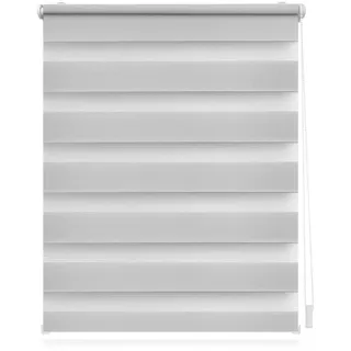 Lichtblick Original Duo Rollo Klemmfix, Ohne Bohren Grau, 220 cm, 90, 220 , Kunststoff , 90x220 cm , Heimtextilien, Vorhänge, Rollos, Doppelrollos
