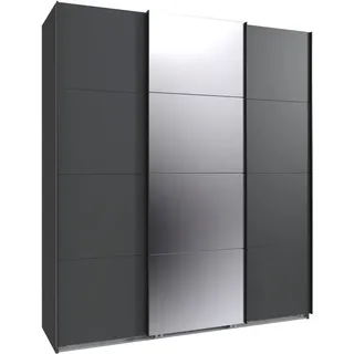 WIMEX Kleiderschrank »Mugano, Made in Germany, Lieferung bis in Deine Etage und Stellort« wähle Deine Ausstattung: Basic oder Premium!, 3 Schwebetüren, große Größen, mit oder ohne Spiegel, Metallgriffe, schwarz