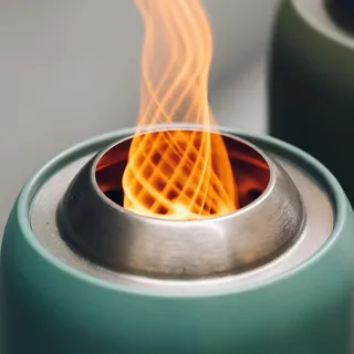 Mini Tragbare Tischfeuerstelle mit Tragetasche für den Außenbereich - Edelstahl 15x24cm Blau
