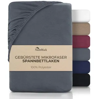 NatureMark Spannbettlaken Mikrofaser 180 x 200 cm grau
