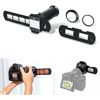 JJC Film Digitalisierungs-Adapter für 35mm Negative & Dias | 35mm Negative & Dias digitalisieren, Halter für 35mm Streifen & Dias, Makro-Adapter für Canon/Sony/Nikon D850 Makro Objektiv