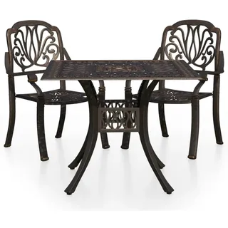 vidaXL Bistro-Set Aluminiumguss 3-tlg. bronz 3070577