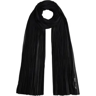 Tommy Hilfiger Damen Schal Script Chiffon Schlicht, Schwarz (Black), Einheitsgröße