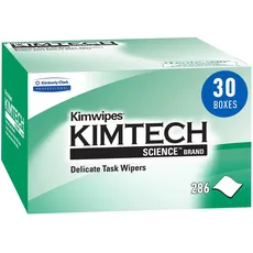 KIMWIPES DELICATE TASK Kimtech Science Scheibenwischer (34120), weiß, 1-lagig, 30 Pop-Up-Boxen/Fall, 280 Blatt/Box, 8.400 Blatt/Fall