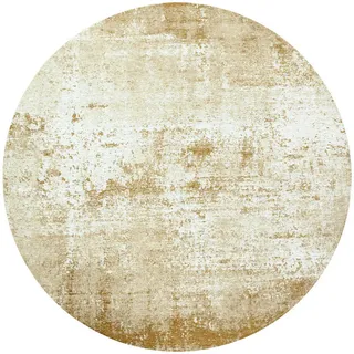 Louis De Poortere Teppich Mercury Mad Men Virgin Land 240/240 cm , Beige , Textil , Grafikmuster , Rund , 240x240 cm , Oeko-Tex® Standard 100 , antistatisch, pflegeleicht, rutschfeste Unterfläche, für Fußbodenheizung geeignet, UV-beständig, waschbar , Teppiche und Böden, Teppiche