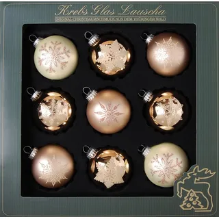 Weihnachtsbaumkugel KREBS GLAS LAUSCHA "Cappuccino, Weihnachtsdeko, Christbaumschmuck, Christbaumkugeln Glas", braun (beige, cappuccino), Ø:8cm, Glas, Weihnachtsbaumkugeln, Weihnachtsbaumkugel