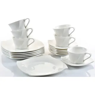 Kaffeeservice RETSCH ARZBERG "Geschirr-Set, Service Emotion", weiß, 18 Stk., Porzellan, Geschirr-Sets, Kaffeeservice, Spülmaschinenfest, 18 Teile, für 6 Personen
