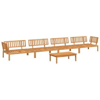 vidaXL 5-tlg. Garten-Sofagarnitur aus Paletten Massivholz Akazie - Braun
