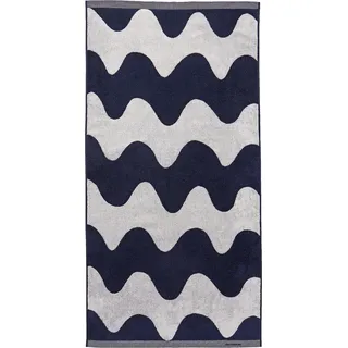 Marimekko - Badetuch, Handtuch - Lokki - Off-White-Dark Blue - Baumwolle - 70 x 140 cm