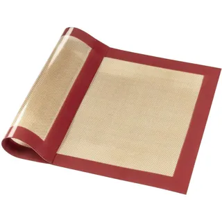 xavax Backmatte aus Silikon (Wiederverwendbar, als Ersatz für Backpapier, eckig, 30x40) rot/braun