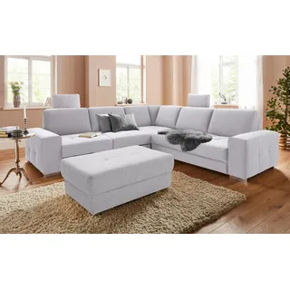 Kopfstütze SIT & MORE "Santorini", silber, B:50cm H:25cm T:10cm, Luxus-Microfaser ALTARA NUBUCK (100% Polyester);Luxus-Microfaser (90% Polyester, 10% Polyamid);Struktur (100% Polyester), Polsterauflagen, Kopfstütze