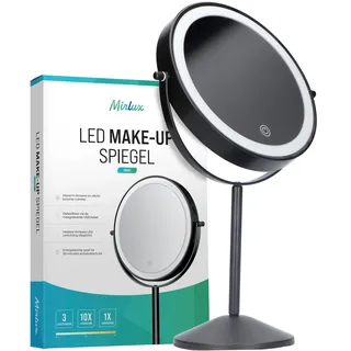 Schminkspiegel - Stehend - Wiederaufladbar - Schwarz - 1-10-fache Vergrößerung