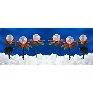 LED-Solar-Weihnachtsterne Farbwechsel 2x3er Weihnachtsdeko Gartendeko Balkon