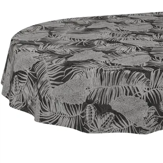Wachstuchtischdecke Tischdecke abwaschbar Wachstischdecke pflegeleicht wasserabweisend Lotuseffekt Gartentischdecke Nachttropik Oval 180 x 140 cm Schnittkante
