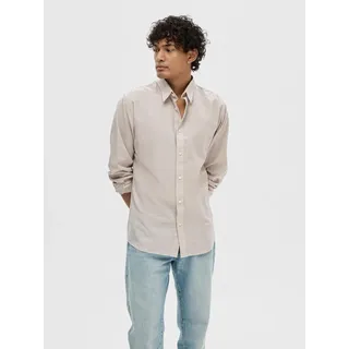 SELECTED HOMME Leinenhemd »NEW-LINEN SHIRT«, unifarben, weiß