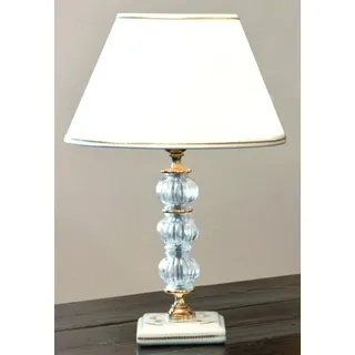 Tischleuchte IN Majolika Italienische Keramik Endungen IN Gold 24 K Und Kristall