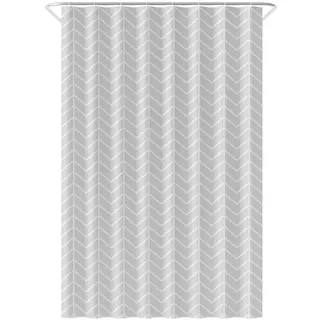 Loti Living Anti-Schimmel-Duschvorhang 120x200 cm, Motiv Grau, Polyester, mit Ringen