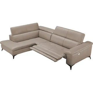 Egoitaliano Ecksofa »Martine«, mit Ottomane, elektrischer Relaxfunktion und Kopfteilverstellung, beige