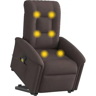 vidaXL Massagesessel mit Aufstehhilfe Dunkelbraun Stoff - Braun