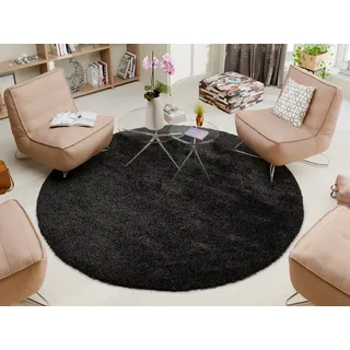 OCI DIE TEPPICHMARKE MONTIS Hochflorteppich Ø 160 cm Schwarz