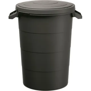 Abfalleimer mit Griffen Abfallbehälter Keden SMOOTH – Schwarz 80 Liter - Schwarz