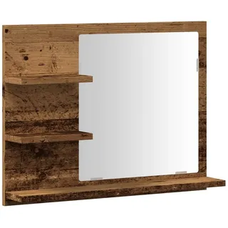 vidaXL Badspiegel mit Ablagen Altholz-Optik 60x10,5x45 cm