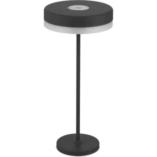REV DISK Tischlampe, Tischleuchte, Schreibtischlampe, Nachttischlampe dimmbar, 200lm, 2W, Akku 4000mAh, IP54, anthrazit