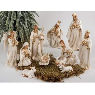 formano Deko-Krippenfiguren 11-teiliges Set, 17 cm, Gold-Beige