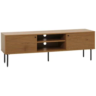 Mendler TV-Rack HWC-N78, Lowboard TV-Schrank, skandinavischer Stil Metall Holz Melamin MVG 50x150x40cm ~ natur