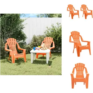vidaXL Kinder-Gartenstühle 2 Stk. Orange 37x34x44 cm PP Holzoptik - Gartenstühle - Orange