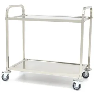 MAXIMA Gastro Servierwagen Edelstahl - 2 Regale