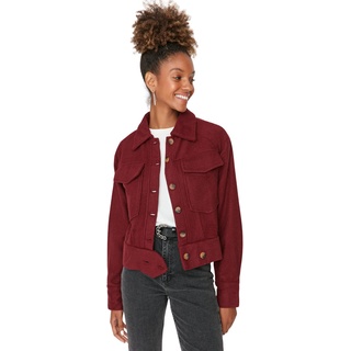 TRENDYOL Damen Trendyol Damen Regular Basic Plain Webstoff Jacke Coat, Bordeaux, 36 EU