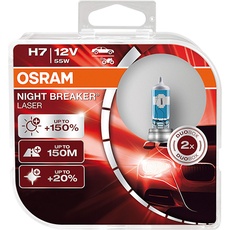 Osram Night Breaker Laser H7 next Generation, +150% mehr Helligkeit, Halogen-Scheinwerferlampe, 64210NL-HCB, 12V PKW, Duo Box (2 Lampen)(2 Stück) 1er Pack
