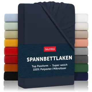 Blumtal Spannbettlaken Mikrofaser 120 x 190 cm Blau