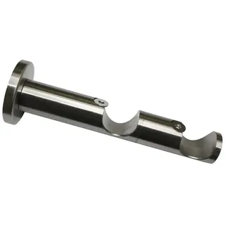 GARDINIA Kombiträger 2-Lauf offen für Ø 25/25 mm Edelstahl-Optik 8/6 cm