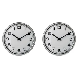 IKEA PUGG Wanduhr Edelstahl leise 32 cm