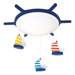 Niermann Standby niermann Deckenleuchte "Hänge Segelboote, Kinderlampe, Kinderzimmer", E27 1, Stk., Gehäuse aus bruchfestem Kunststoff, blau,