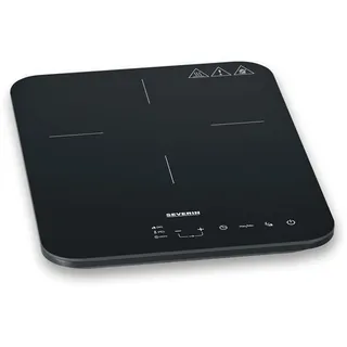 Severin Induktionskochplatte, mattes Glaskeramik-Kochfeld, kratzfest, 10 Leistungsstufen, Touch-Display mit Timerfunktion, Signalton und automatischer Abschaltung, 2.000W, schwarz, Glas, KP 1032