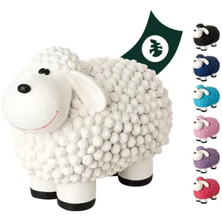 VERDOBA Mini Deko Schaf für den Garten, wetterfest - weißes Deko-Schaf Molly - Gartenfigur Schafe Gartendeko außen Dekofiguren (Weiß)