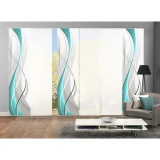 HOME WOHNIDEEN Schiebegardine »WUXi« Klettband 6 Stk. tlg. HxB: 245x60, inkl. Befestigungszubehör, blau