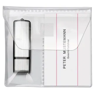 VELOFLEX - USB-Stick-Hüllen 10 x 10 cm selbstklebend, 5 Stück | USB-Stick-Tasche, Visitenkartenhülle, selbstklebend, Verschlussklappe, 2 USB-Sticks oder 1 USB-Stick und Visitenkarte