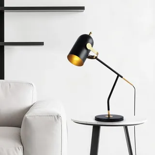 Kreative LED Tischlampe mit Verstellbarem Kopf,E27 Nachttischlampe Schwarz,Lustige Kleine Menschen Metall Schreibtischlampe Retro,Moderne Lampe Tisch für Wohndekoration und Arbeitsbeleuchtung