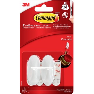 3M CommandTM Small Designer-Haken (L x B x H) 54 x 25 x 22mm Weiß