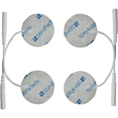 StimPads Elektrodenpads • 4 Stück Ø32mm mit 2mm PIN-anschluss • Langlebige und wiederverwendbare Elektroden für TENS und EMS Geräte • Gute Haftung und Leitfähigkeit • Zertifiziertes Medizinprodukt